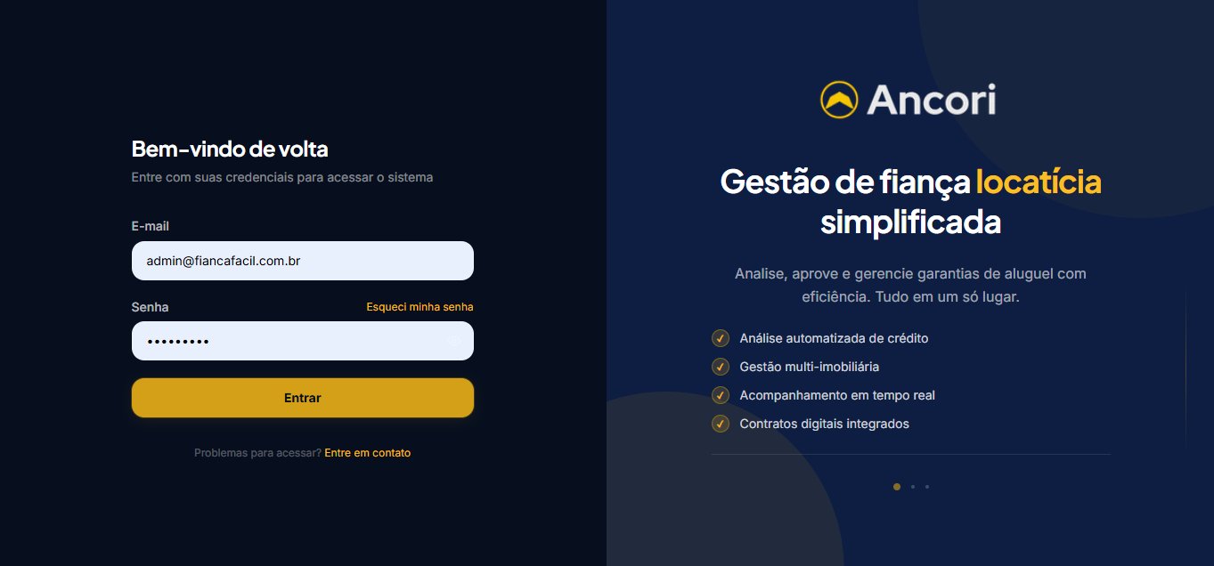 Tela 1 do sistema Ancori